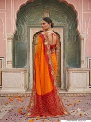 Chunri Peela Bandhej Georgette Handwork Saree